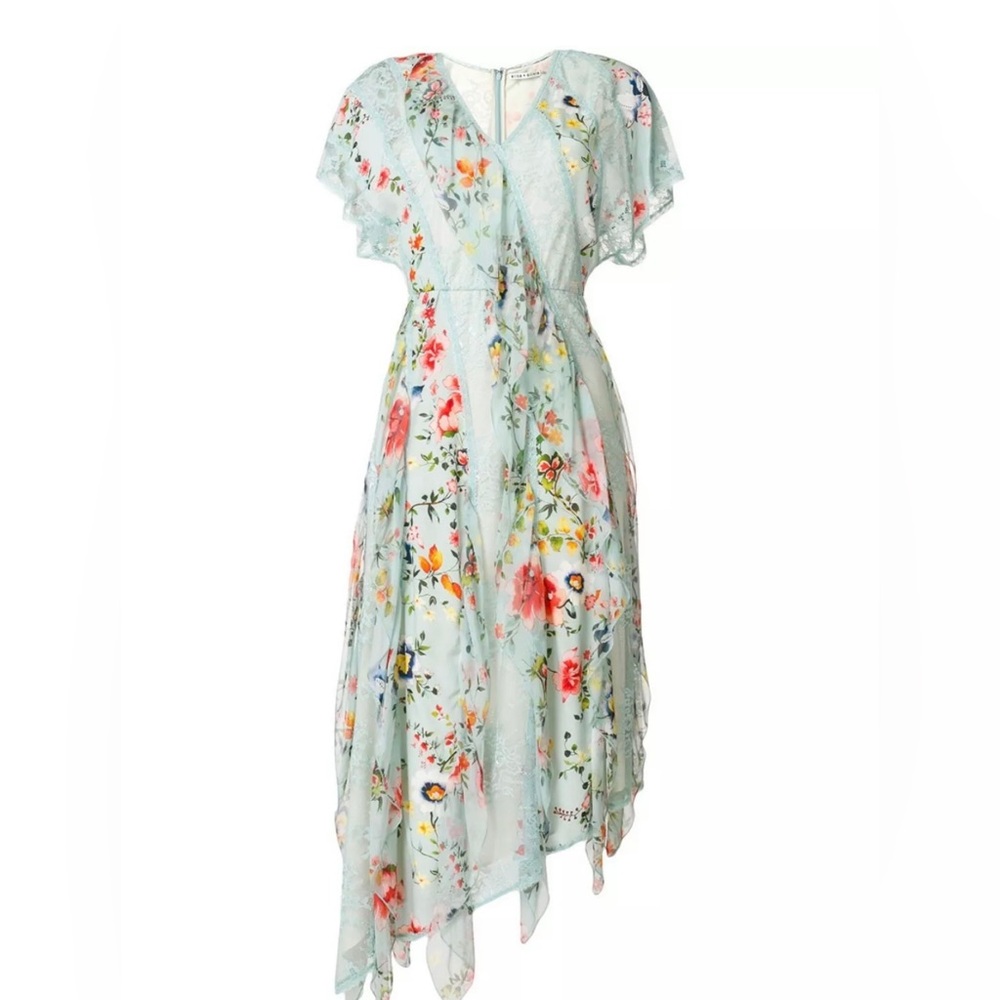 Alice and Olivia Kadence Asymmetrical Midi Dress